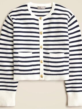 The J. Crew relaxed Emilie sweater lady jacket in stripe